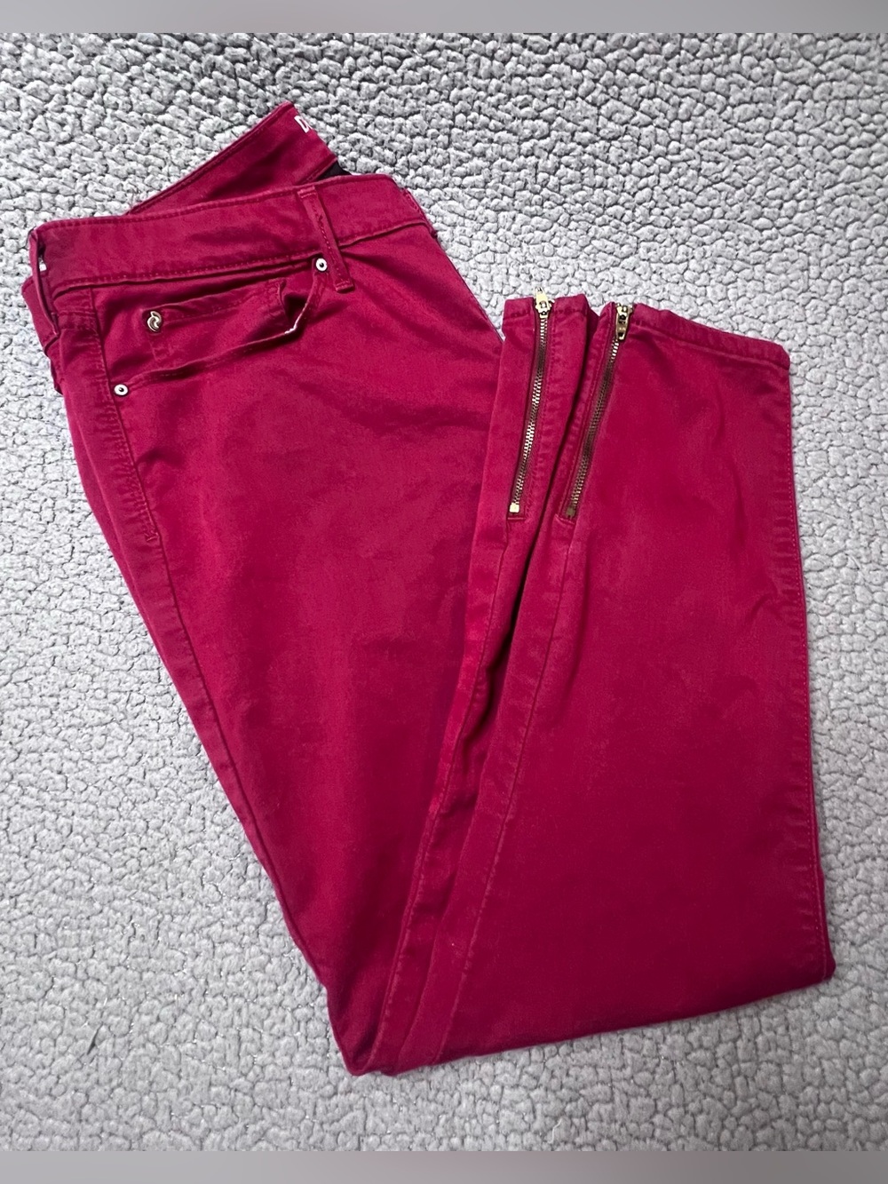 Levi’s Denizen Red Skinny Leg High Rise Women’s Jeans Size 18 W34 Zippers